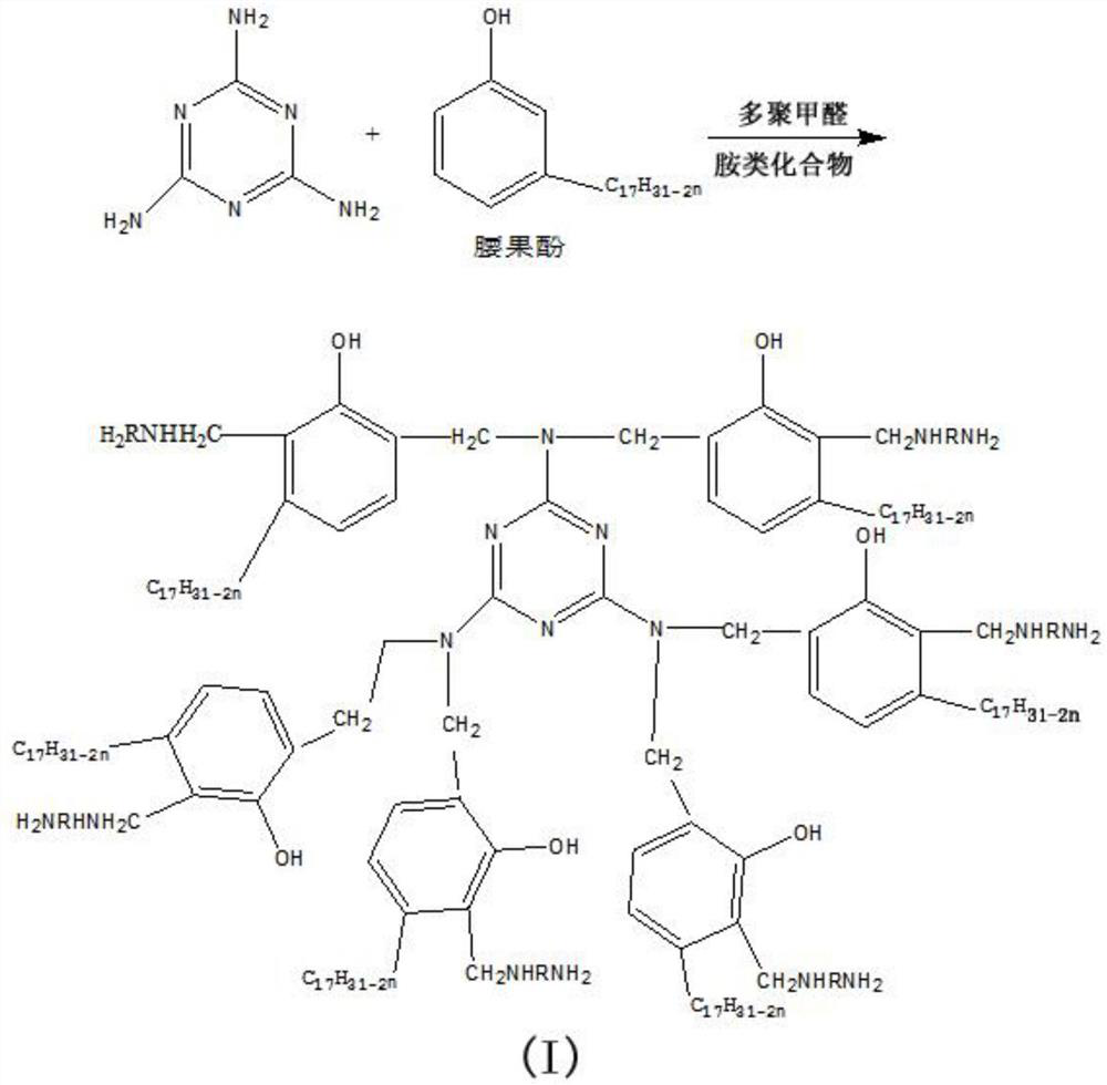 A kind of preparation method of melamine cardanol modified curing agent