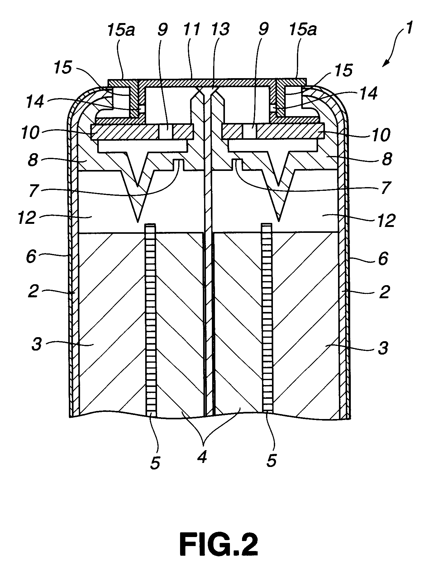 Battery with a sheathing member to prevent leakage of electrolytic solution