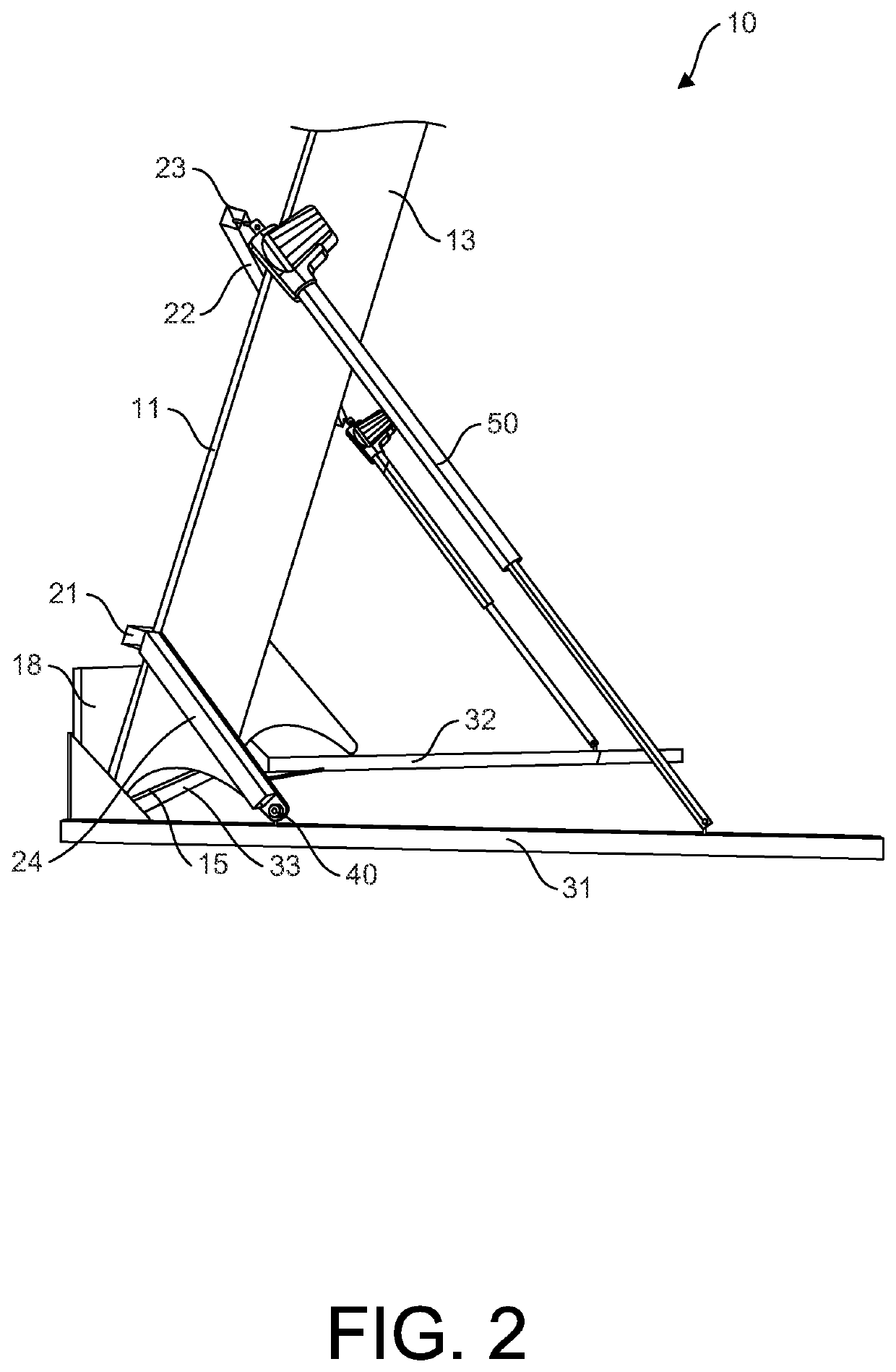 Adjustable-incline climbing wall