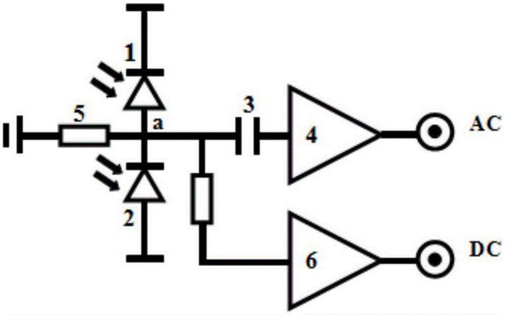 Low-frequency balanced zero beat photodetector