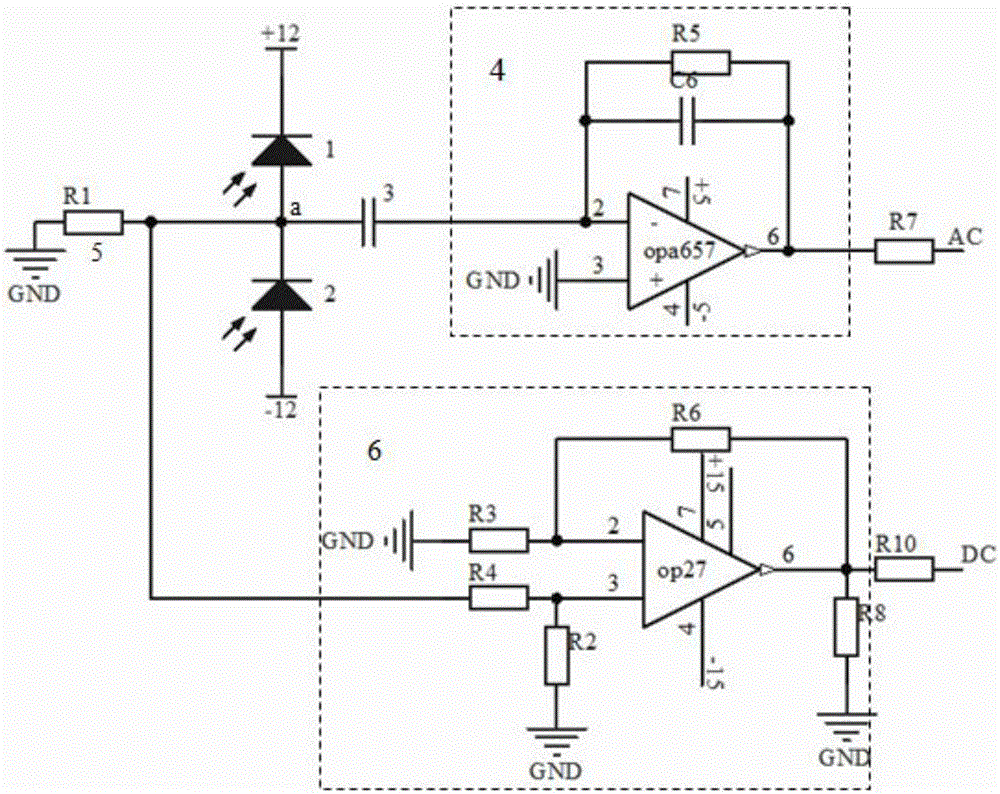 Low-frequency balanced zero beat photodetector