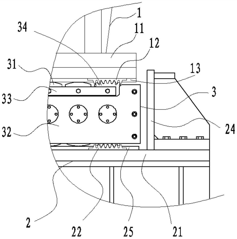 Rolling shaft limiting and supporting structure for cable saddle of suspension bridge