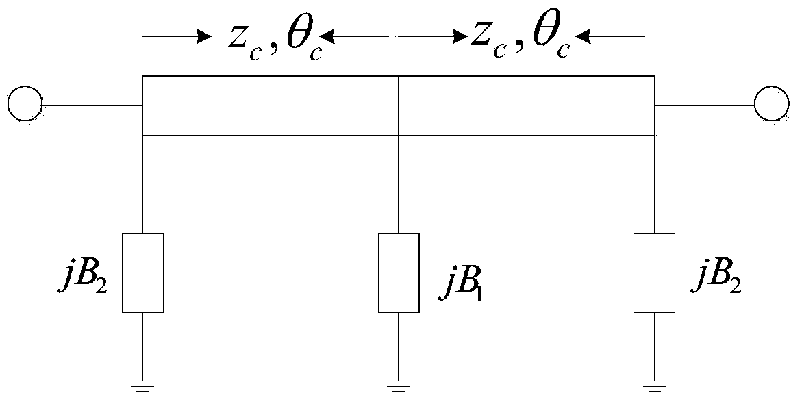 Microwave four-frequency power divider