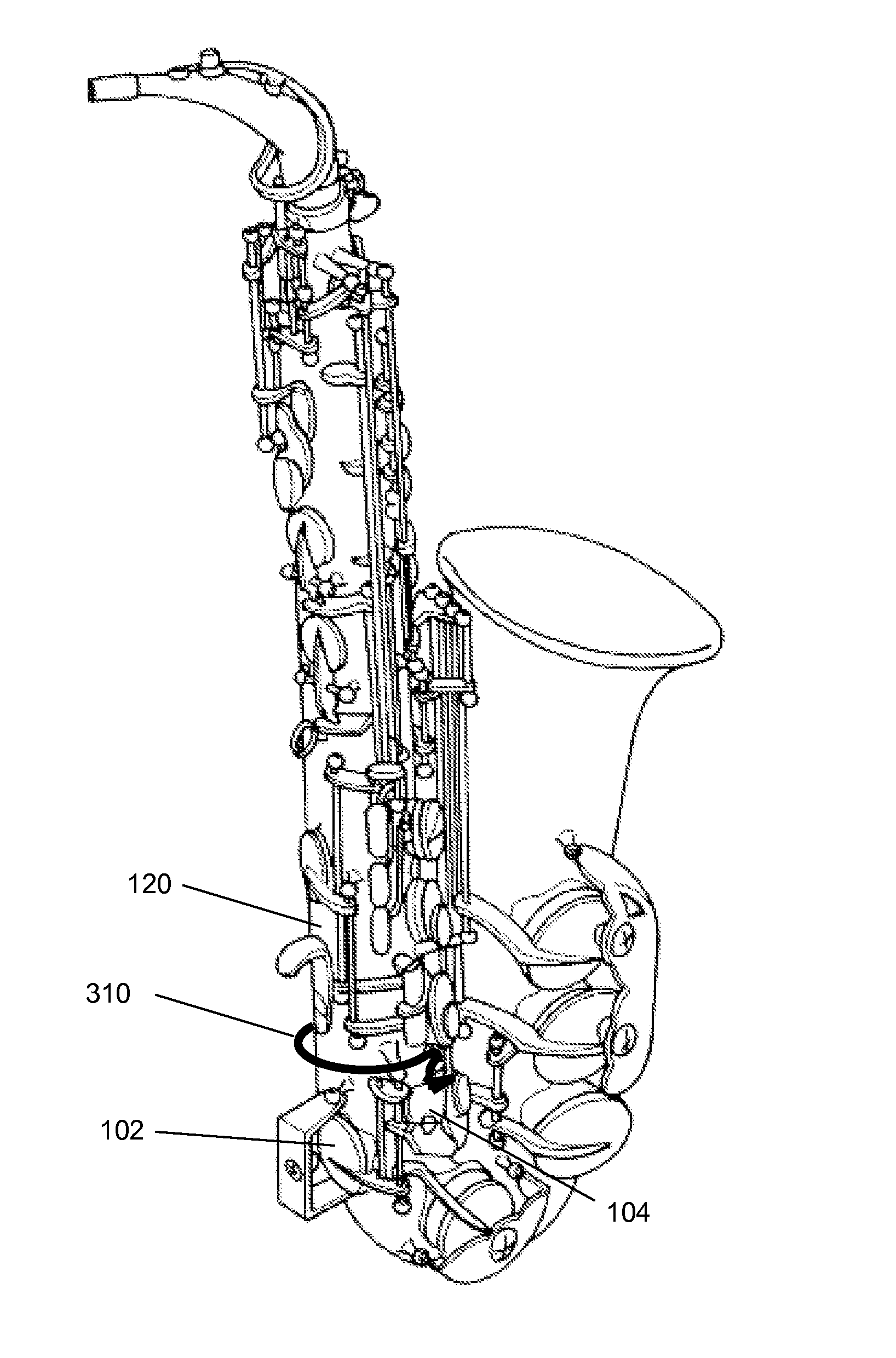 Saxophone D# (D Sharp) key clamp