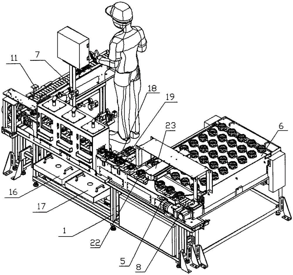 Automatic cyclic cleaning, rust preventing and arraying equipment