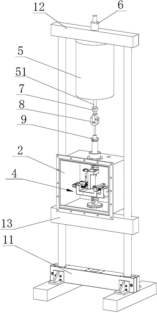 High-temperature environment fretting wear testing machine