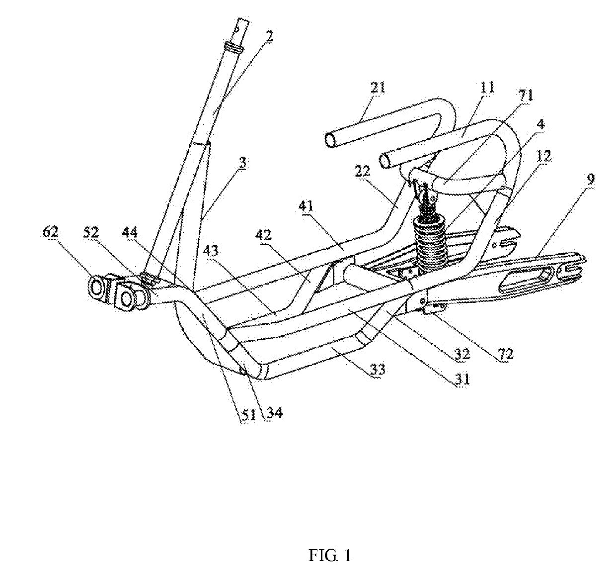 Reverse tricycle support structure