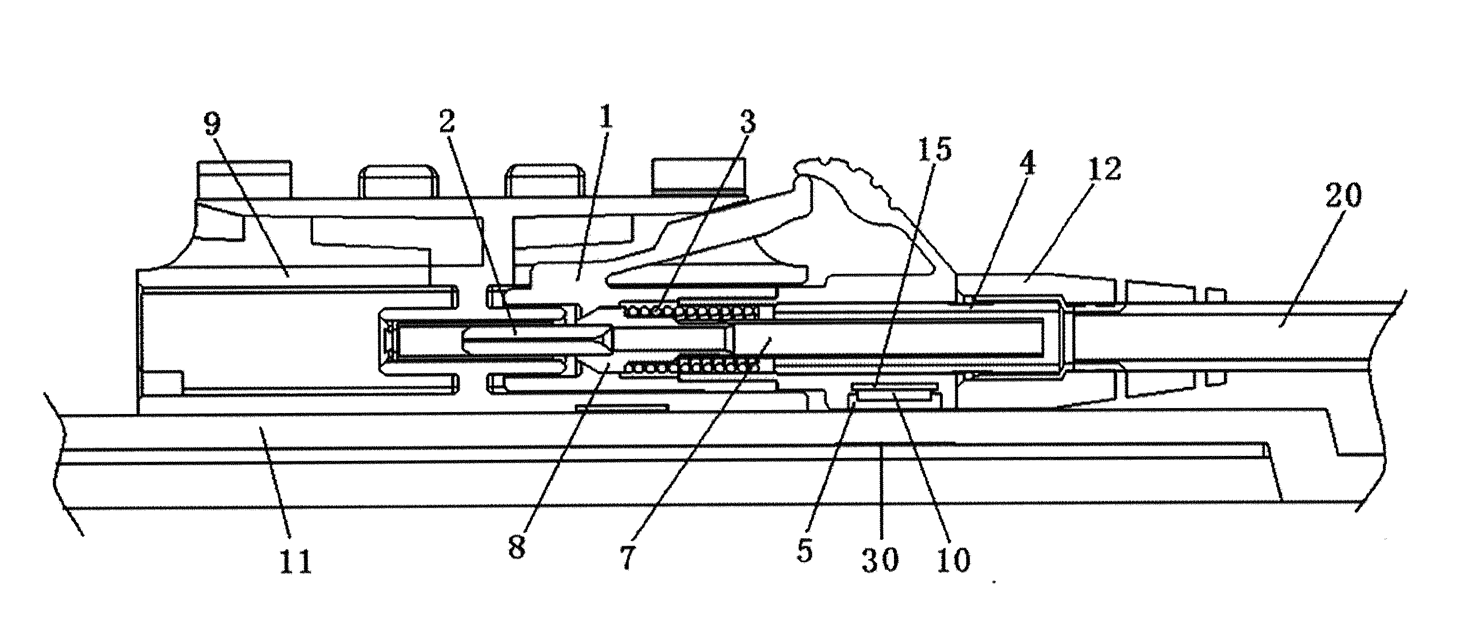 Fiber optic connector having radio frequency identficiation tag and optical fiber connection device