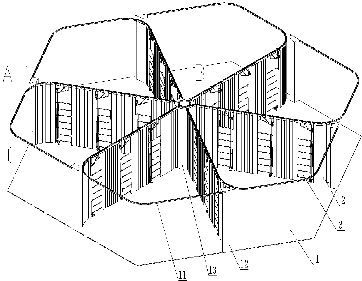 Test device for evaluation of human or non-human primate animal space positioning ability