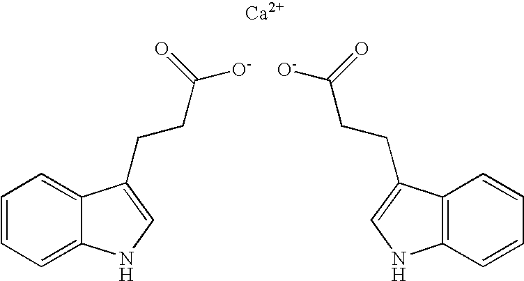 3-(3-indolyl) propionic acid calcium salt and method of making 3-(3-indolyl) propionic acid free acid therefrom