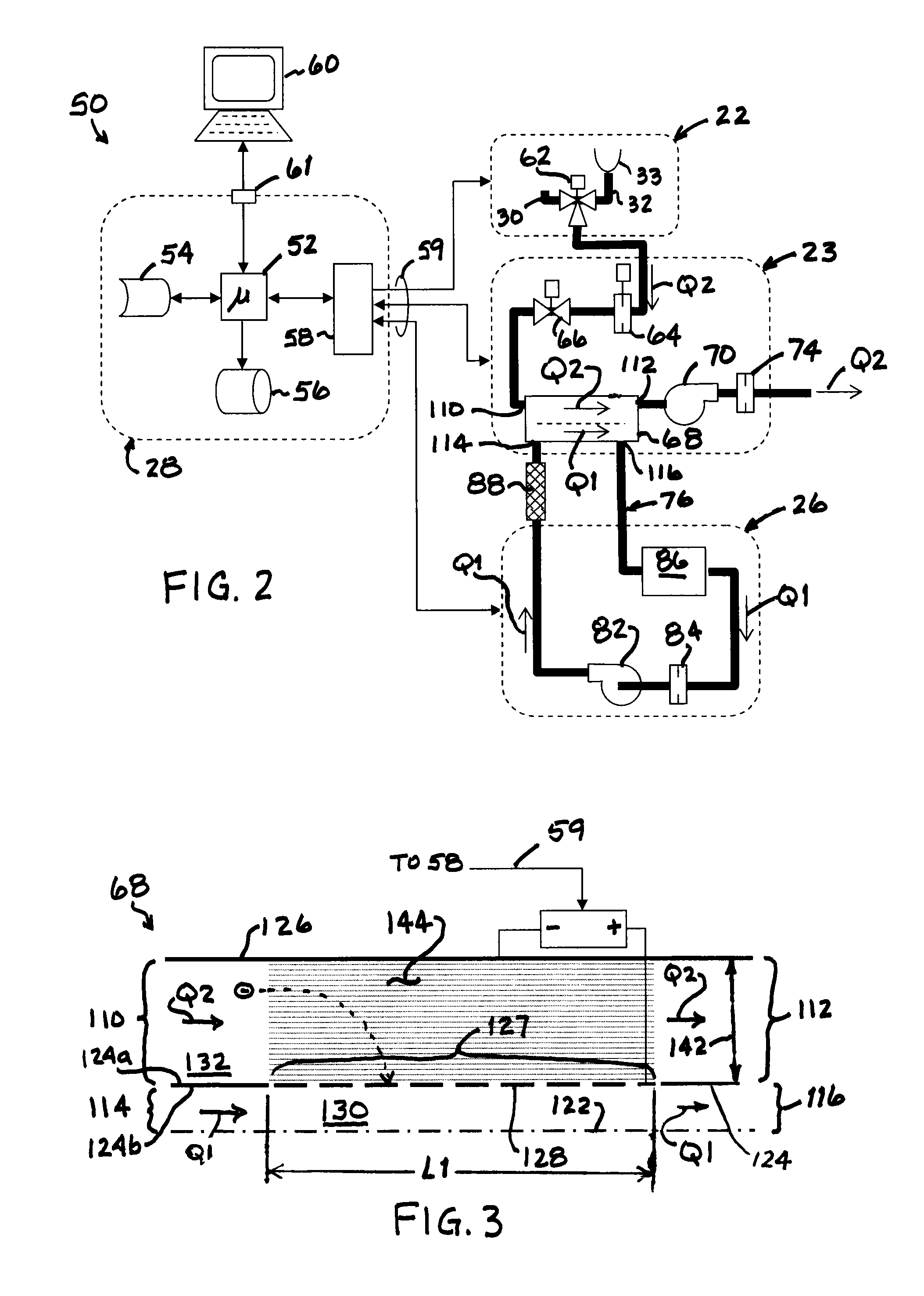 Device and method for separating and increasing the concentration of charged particles in a sampled aerosol