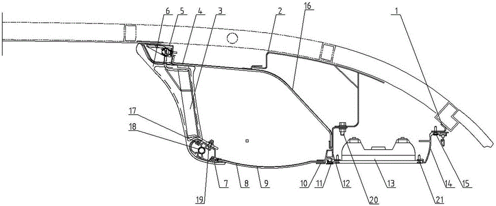 An assembled hanger type air duct luggage rack for passenger cars