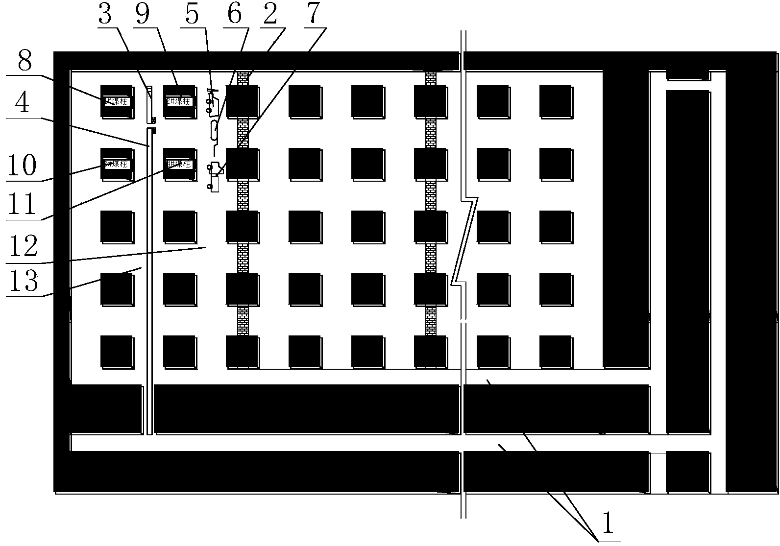 Method for recovery of room-type coal pillar through loess filling