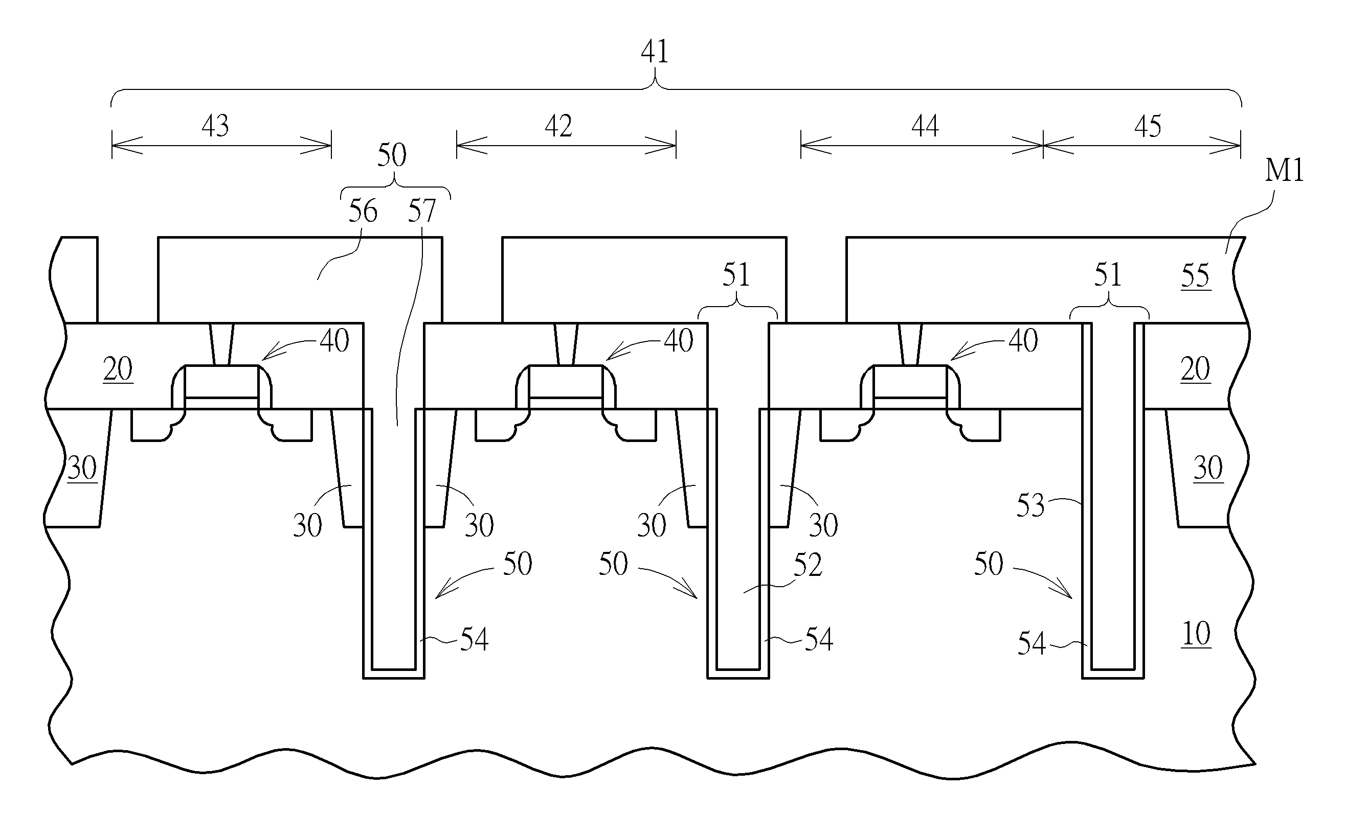 Metal trench decoupling capacitor structure penetrating through a shallow trench isolation