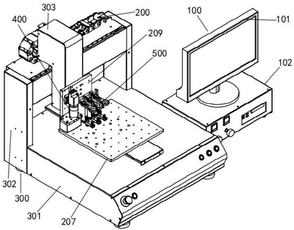 Three-valve injection dispensing machine