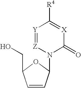 Method for the synthesis of 2′,3′-dideoxy-2′,3′-didehydronucleosides