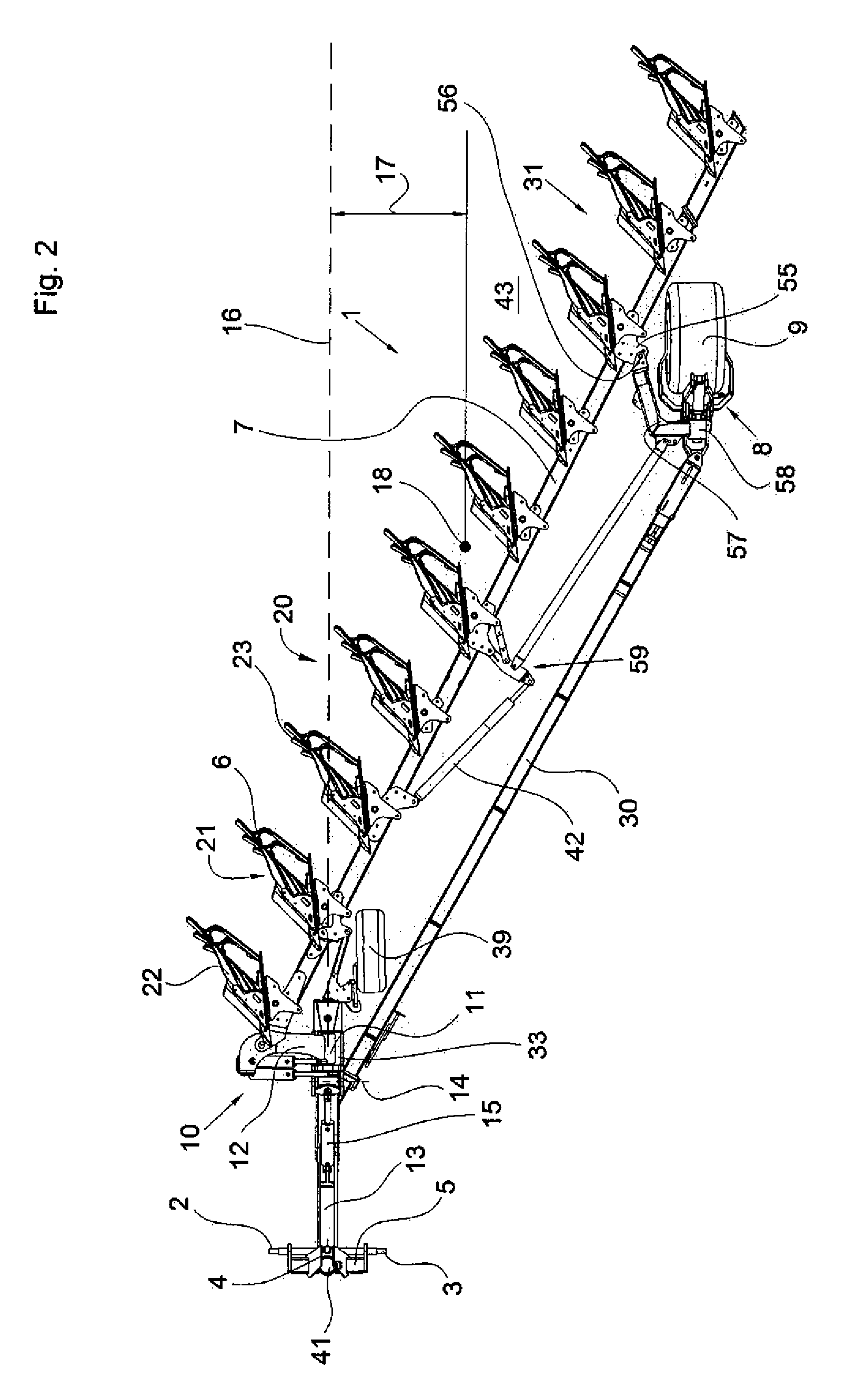 Semi-mounted reversible plow with rotary amplifier