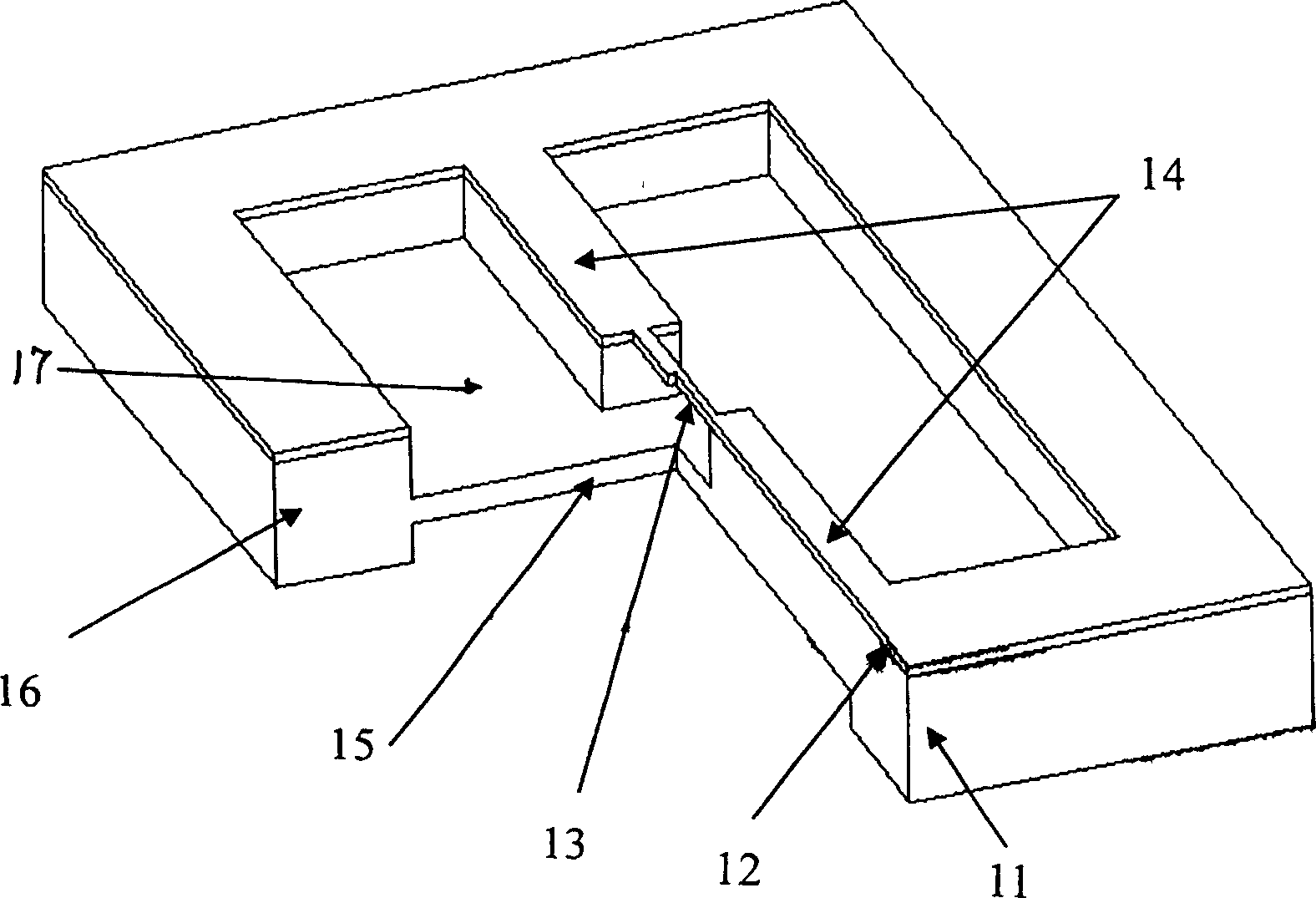 Chips for beam-film integrated arrangement resonant beam pressure sensing device and manufacturing method thereof