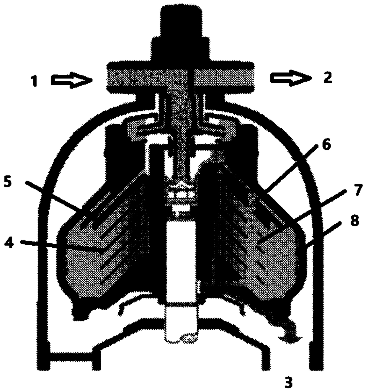 Portable three-phase settling disk centrifuge internal flow passage structure