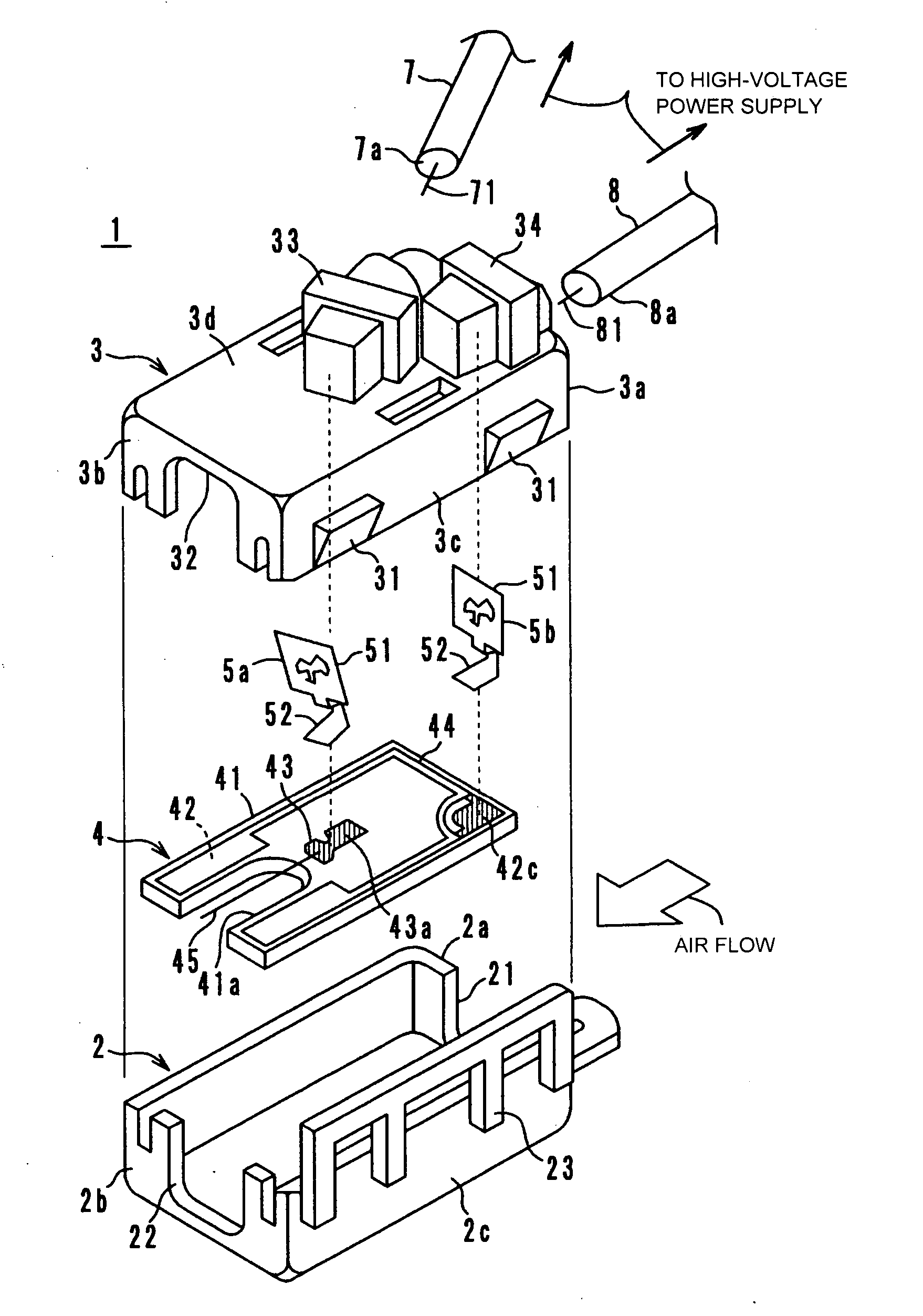 Ion-generating component, ion-generating unit, and ion-generating apparatus