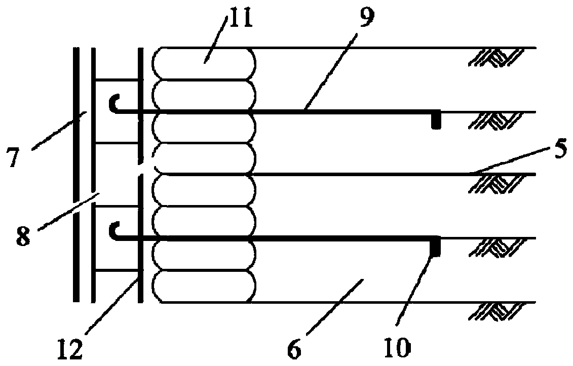 A combined retaining structure suitable for slope stability support and its construction method