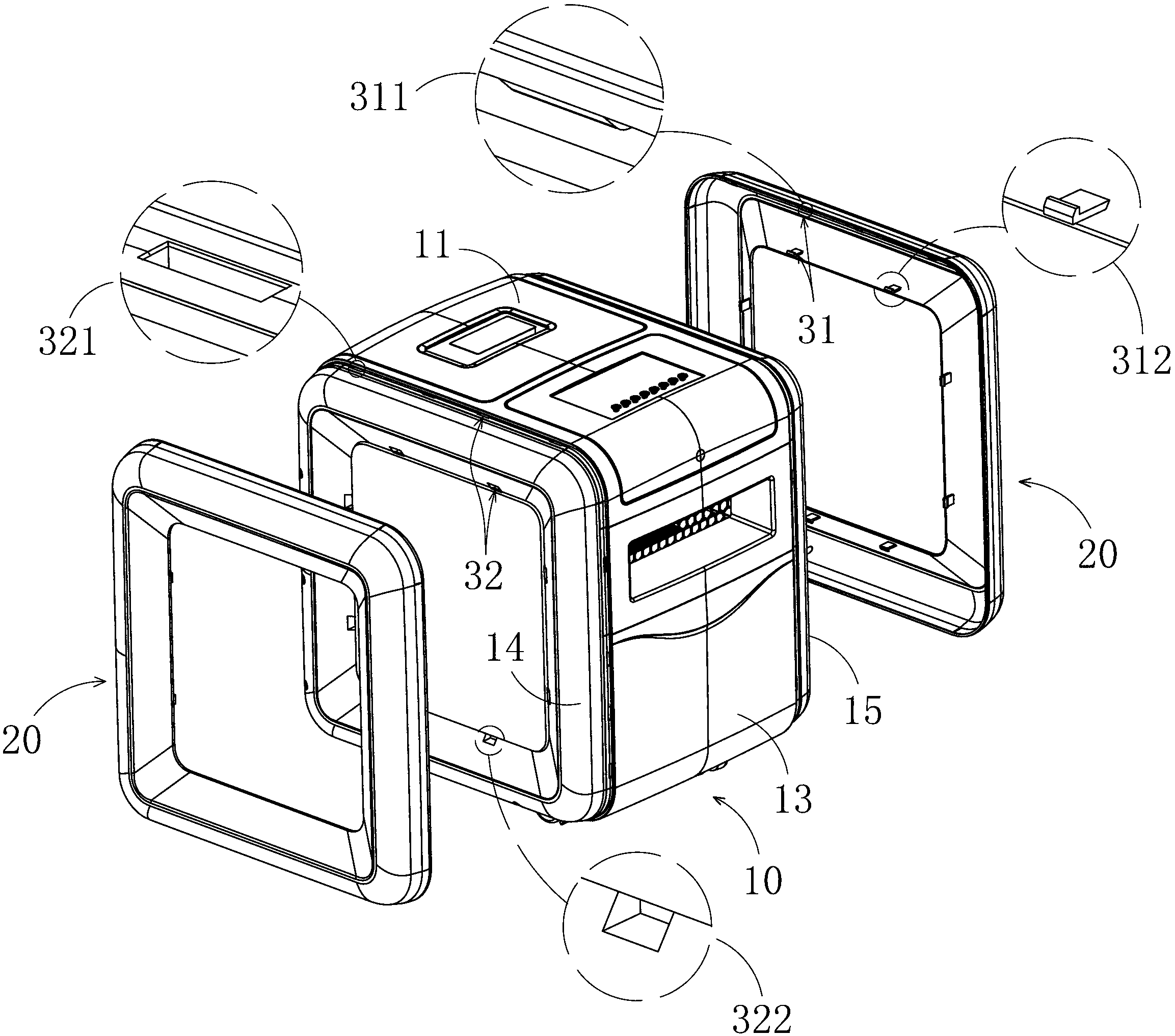 Concealed type connecting structure of warm air blower shell