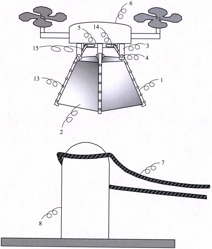 Device for unmanned aerial vehicle to pull and release sleeve rope