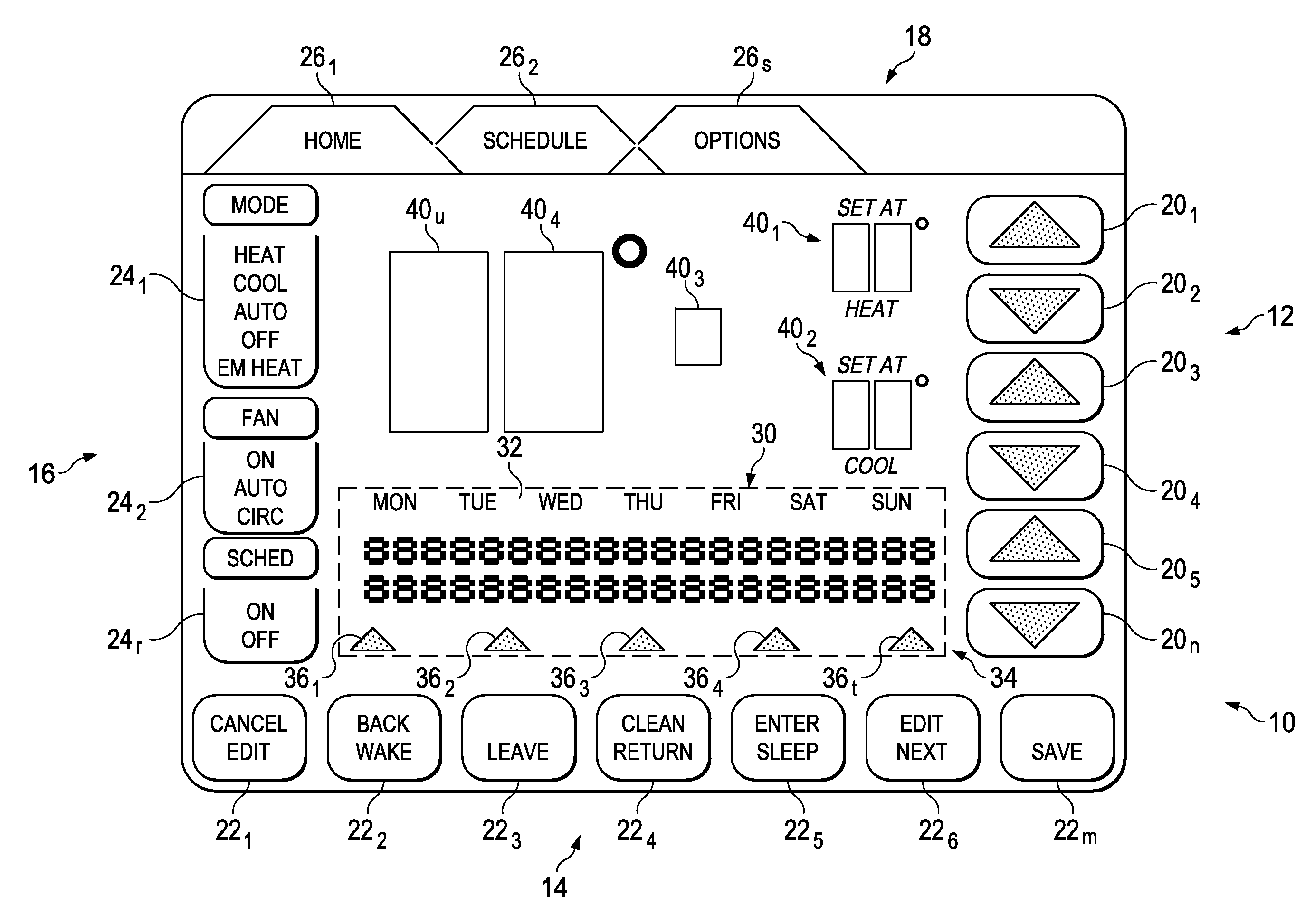 Display apparatus and method having delay or reset reminders for an environmental control system