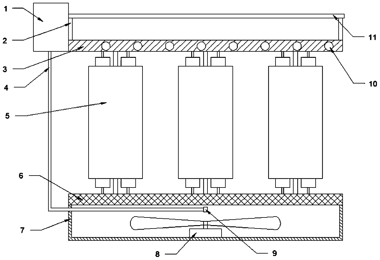 Dry-type power transformer capable of efficiently dissipating heat