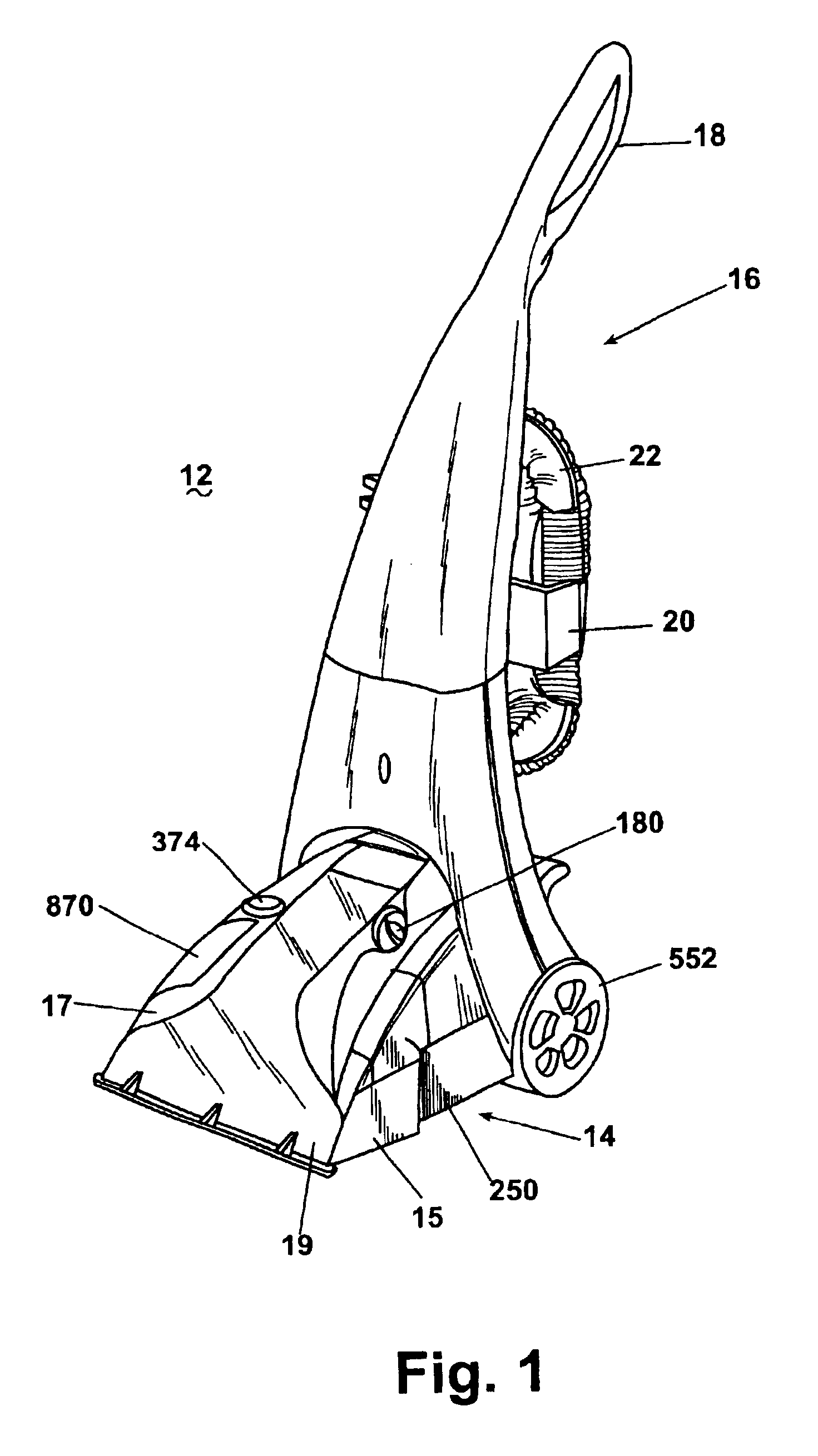 Upright extraction cleaning machine