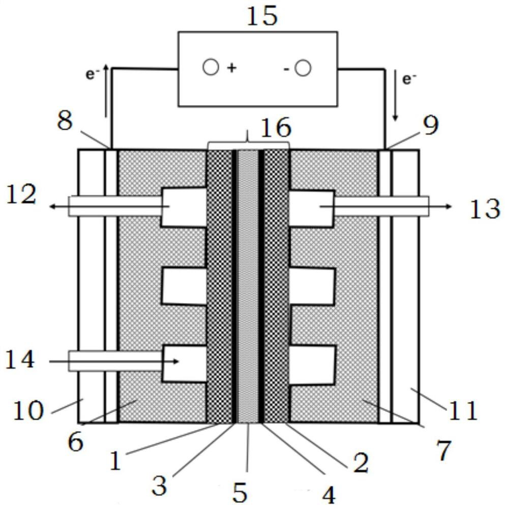 Organic pollutant anodic oxidation treatment device based on proton exchange membrane