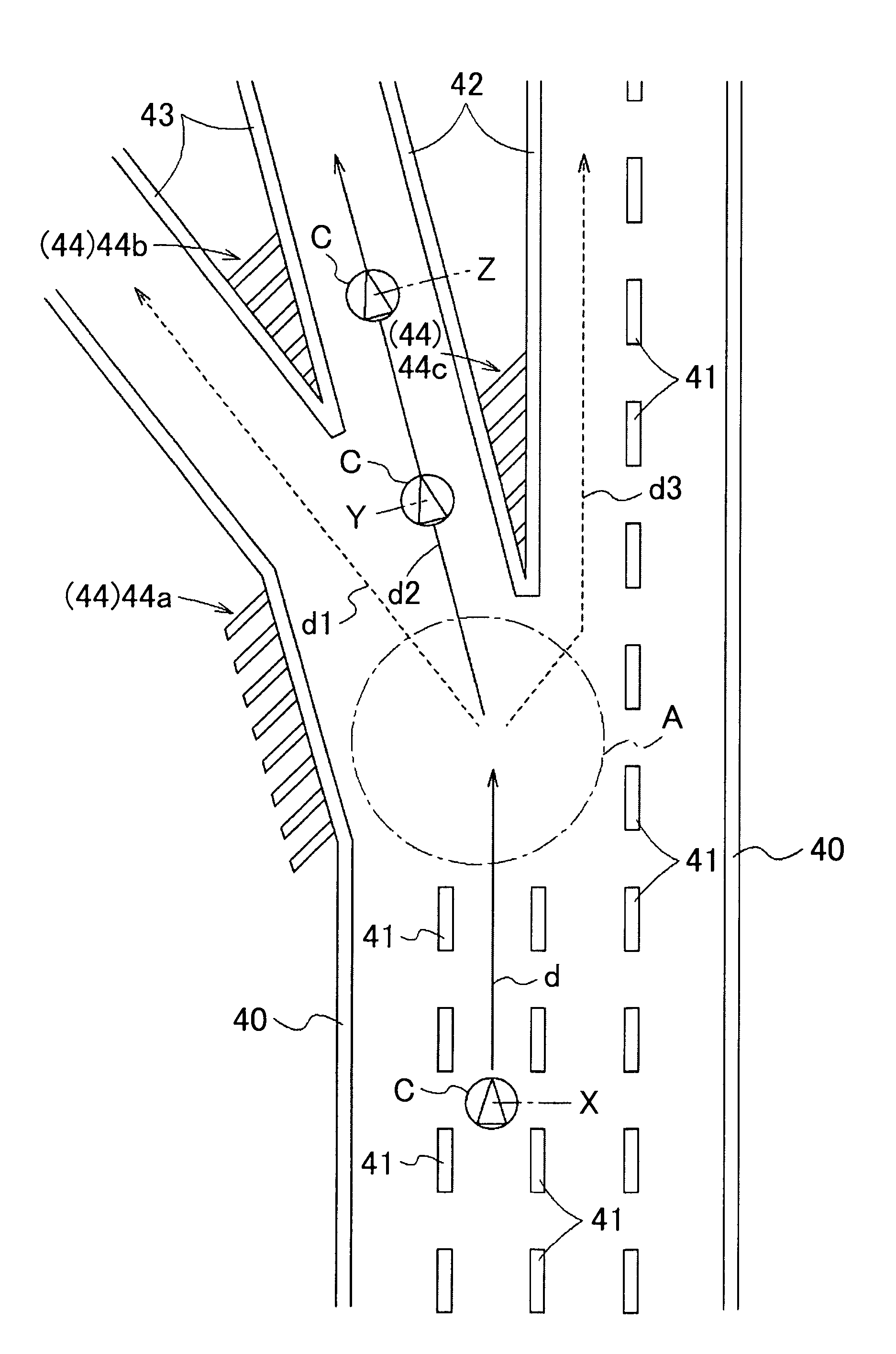 Lane determining device, method, and program