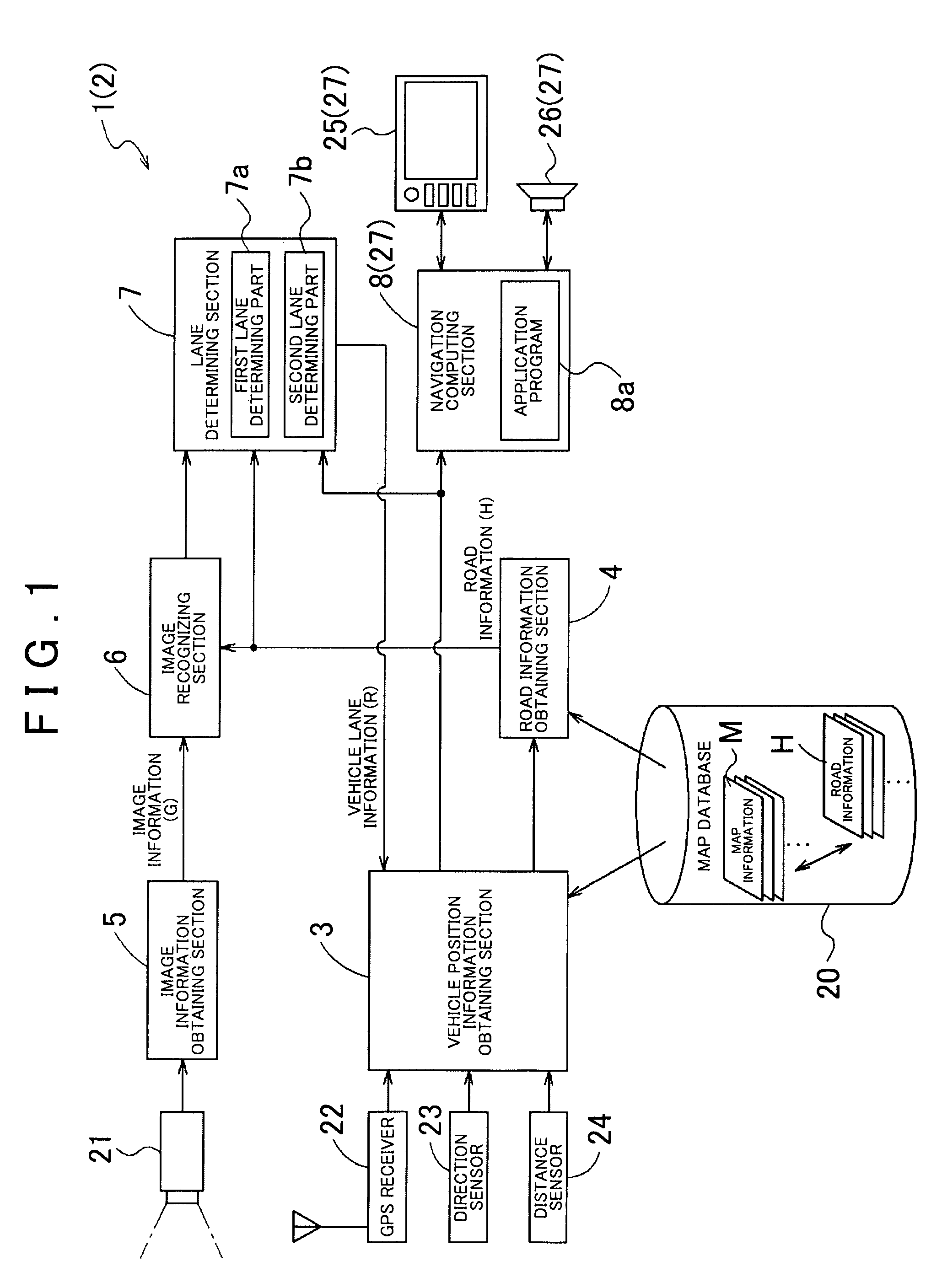 Lane determining device, method, and program