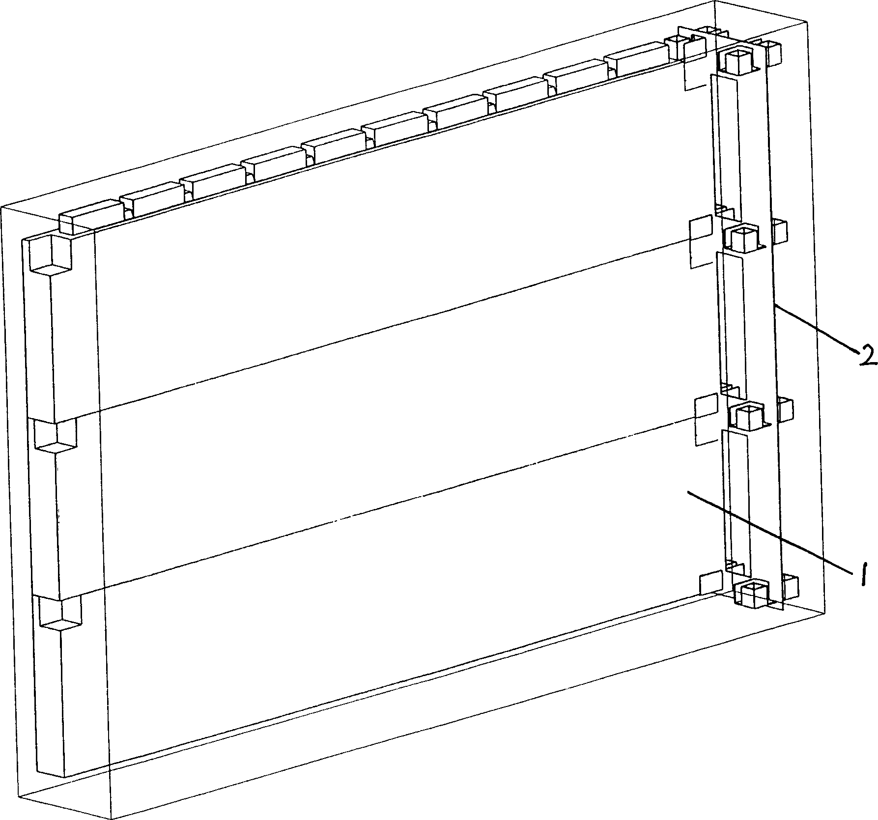 Bar mortice-tenon block assembling wall and construction method