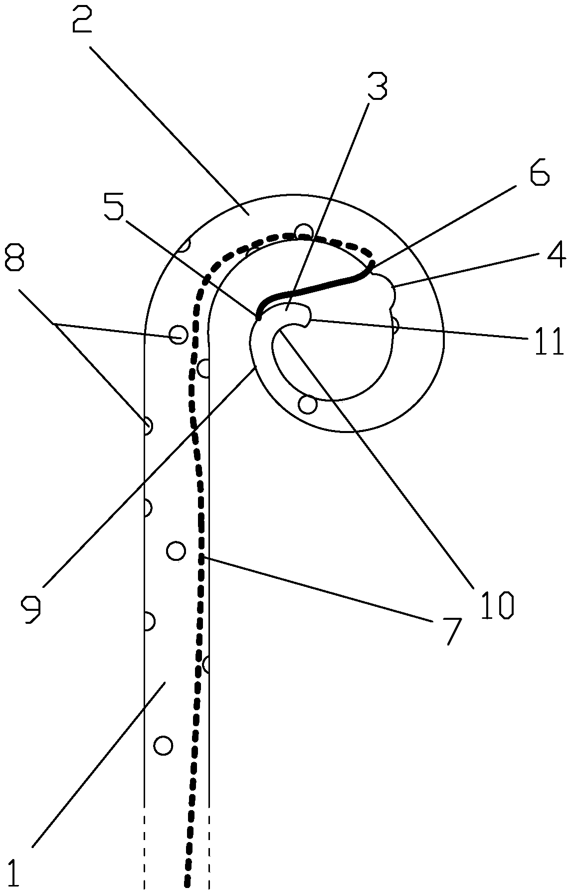 Loop external drainage tube for bile