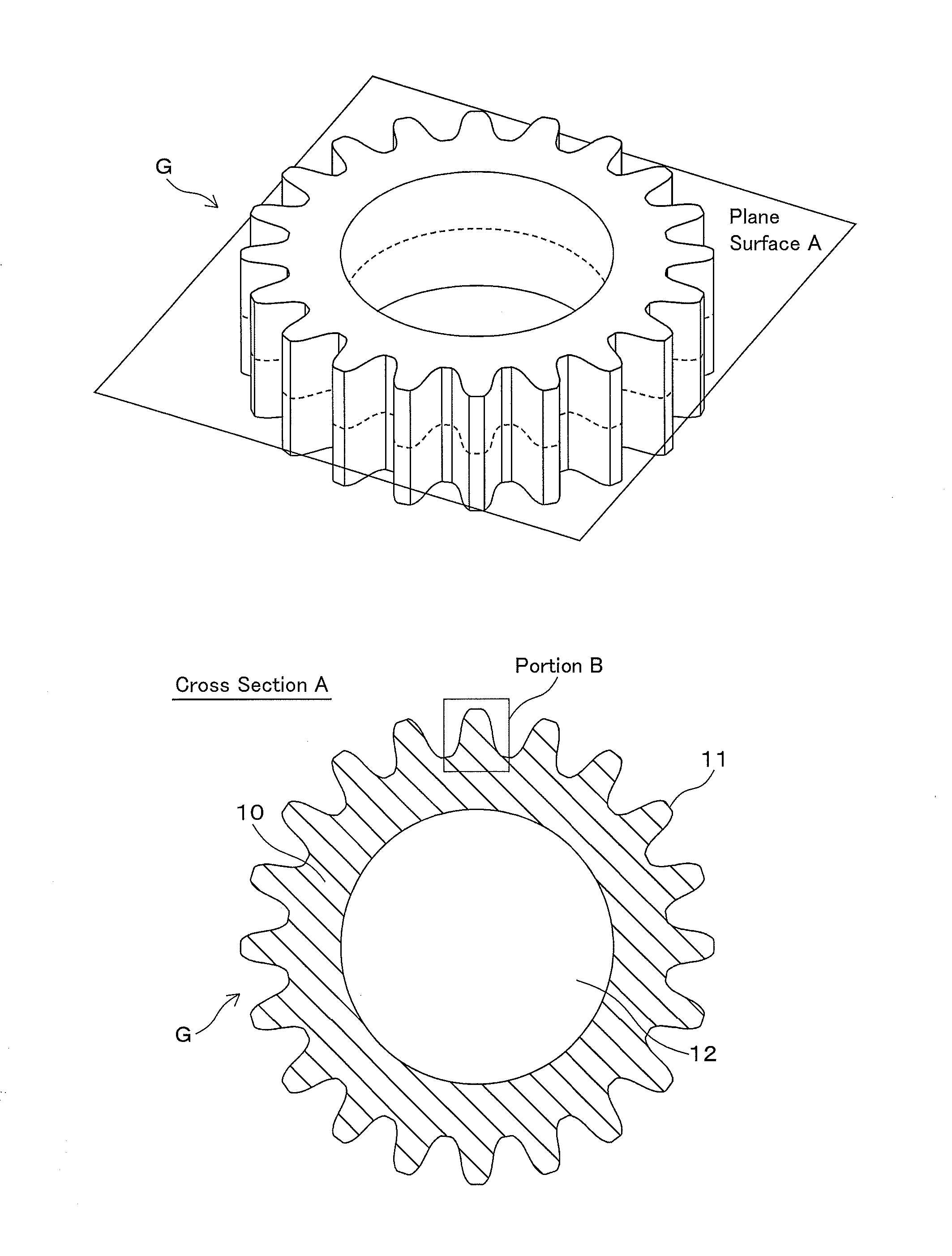 Sintered member, pinion gear for starters, and production method therefor