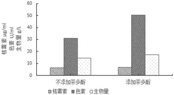 Method method for controlling monascus to produce monascus pigment by utilizing tea polyphenols