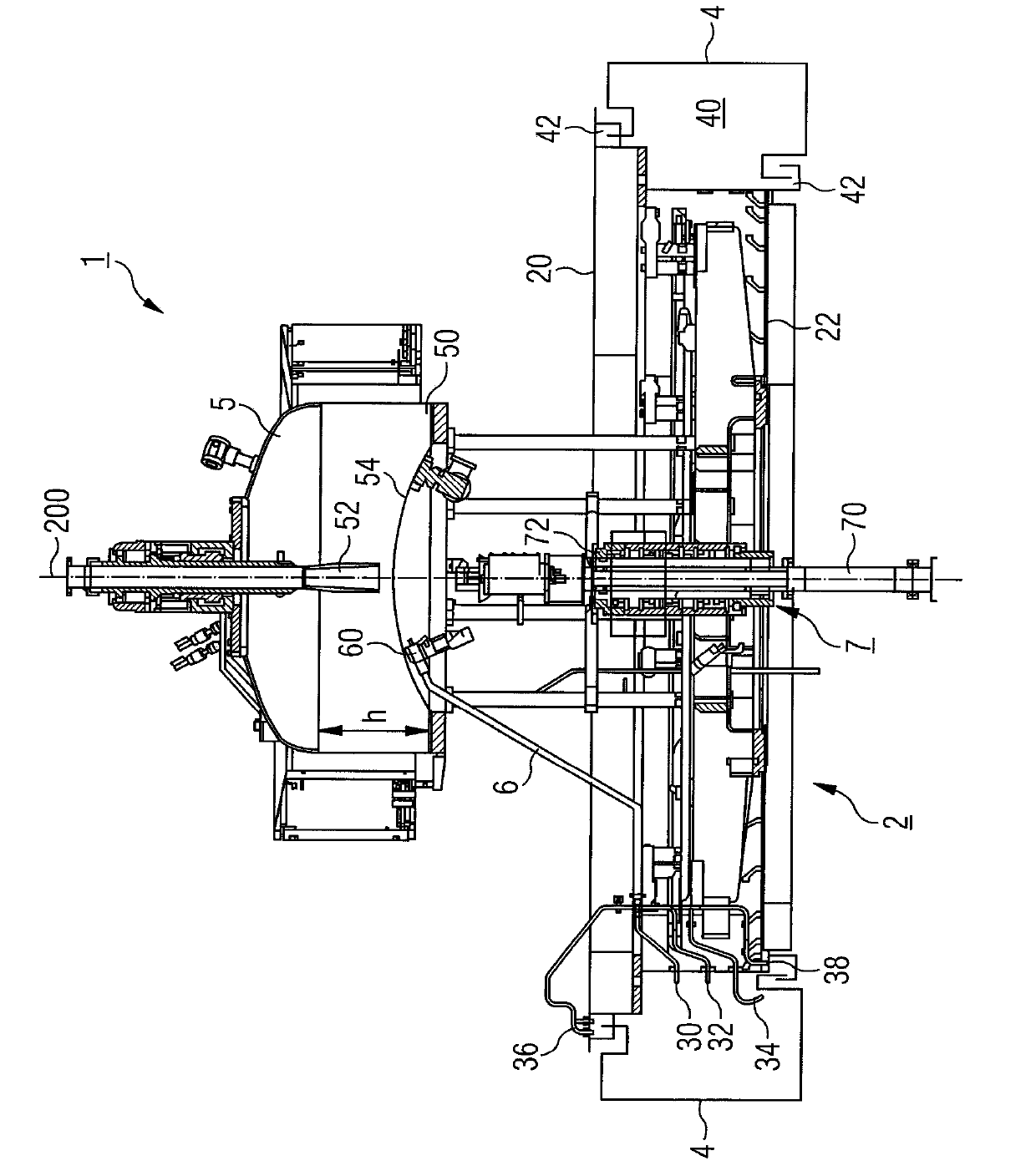 Device for the treatment of containers and cleaning method for such a device