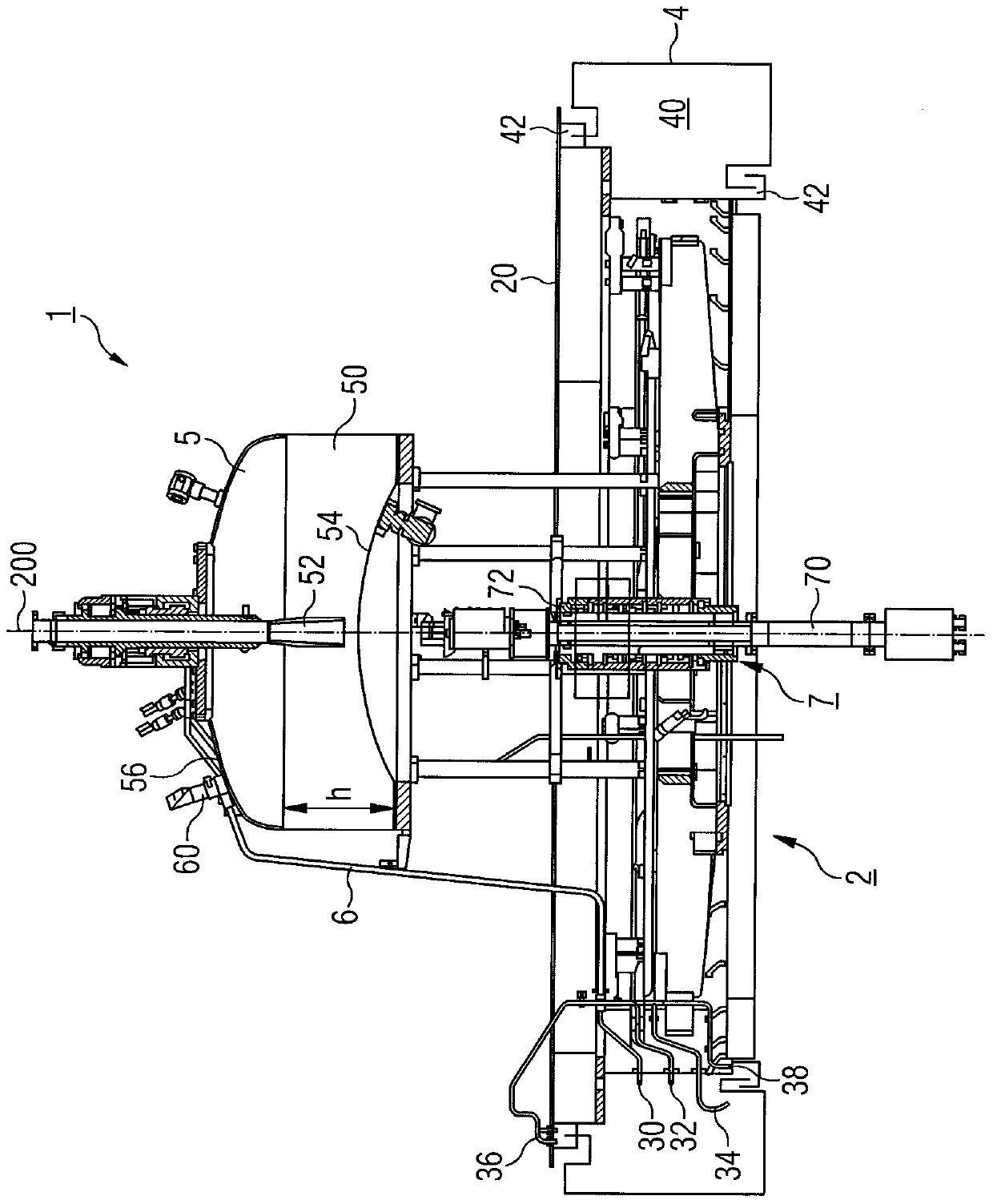 Device for the treatment of containers and cleaning method for such a device