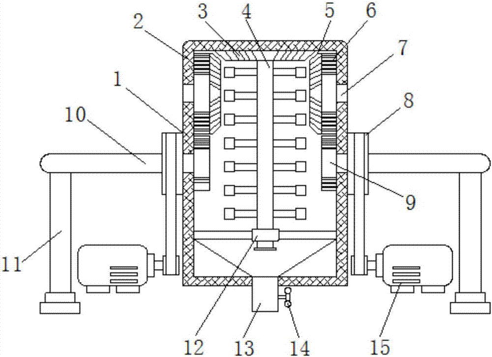 Novel stirring equipment special for producing dry powder mortar