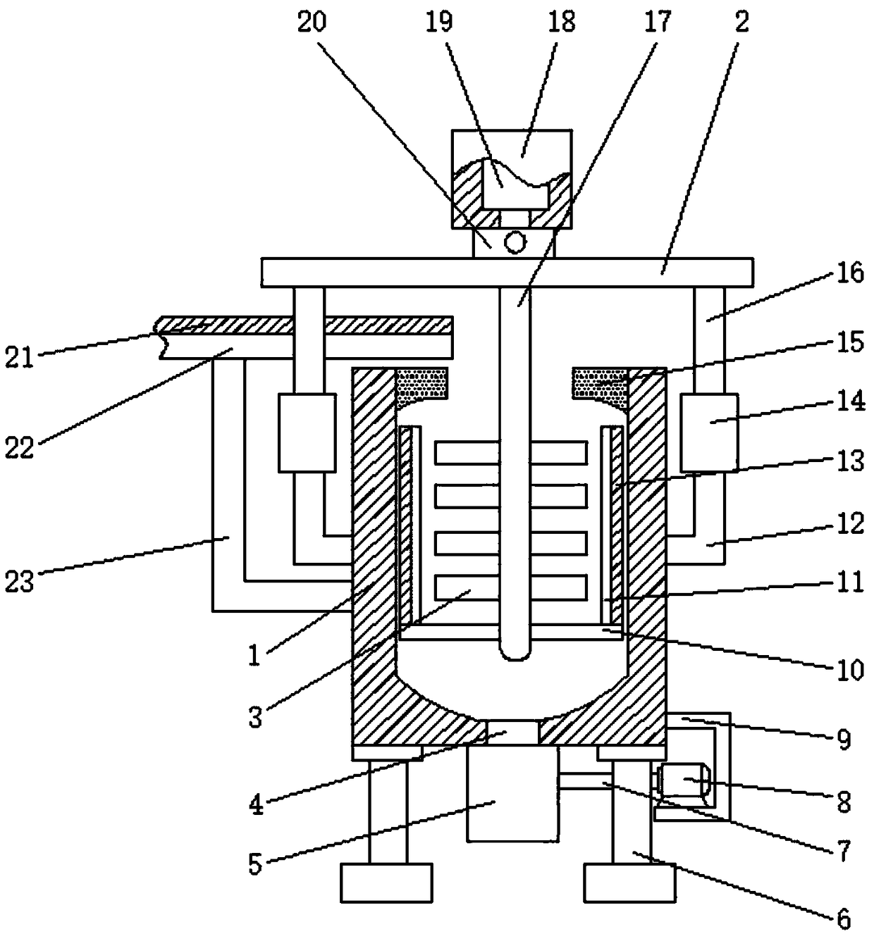 Fertilizer stirring device for agricultural machinery