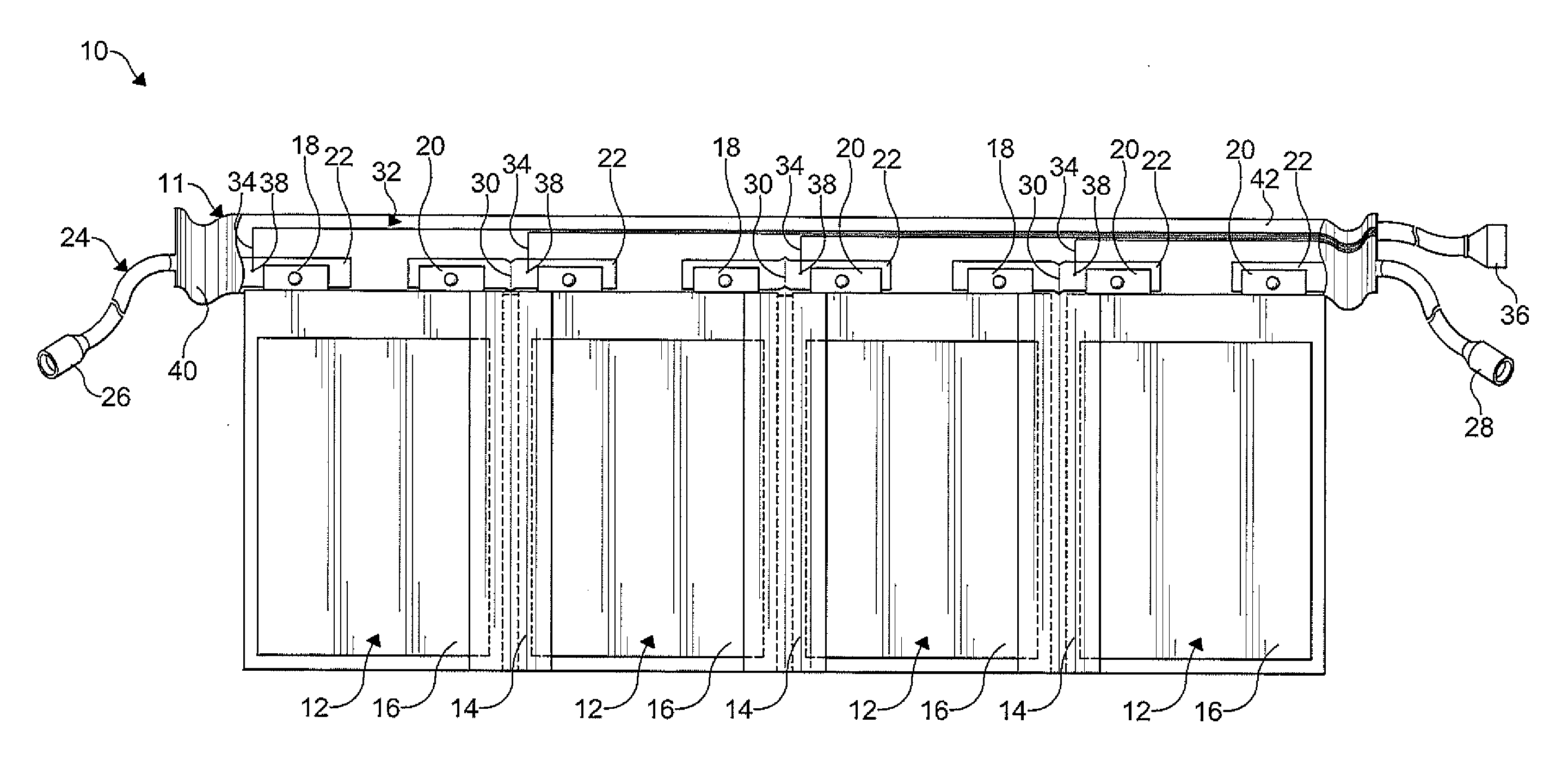 Battery module with a flexible bus