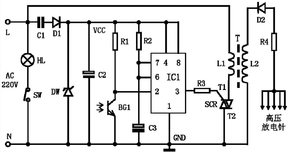 Negative air ion deodorizing device for electric refrigerator