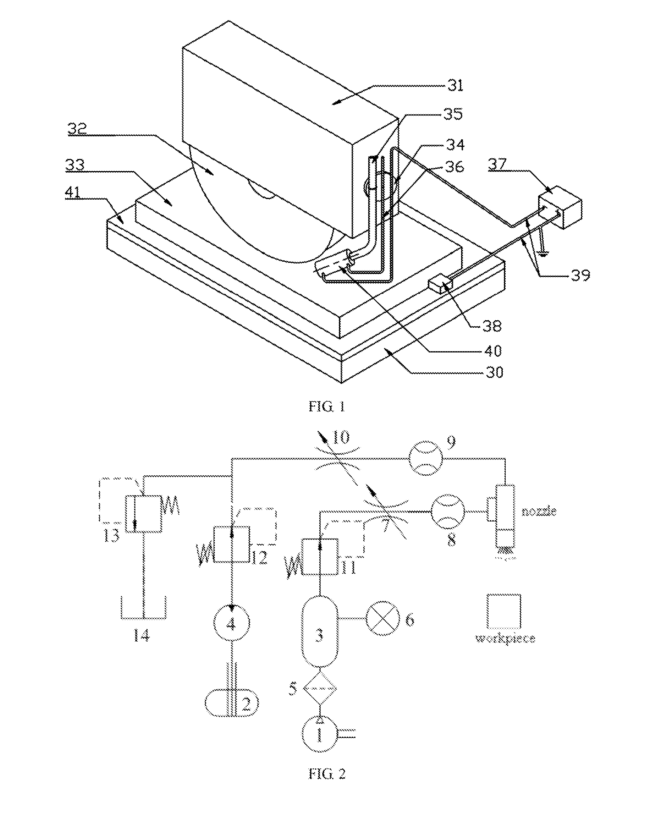 Nano fluid electrostatic atomization controllable jet minimal quantity lubrication grinding system