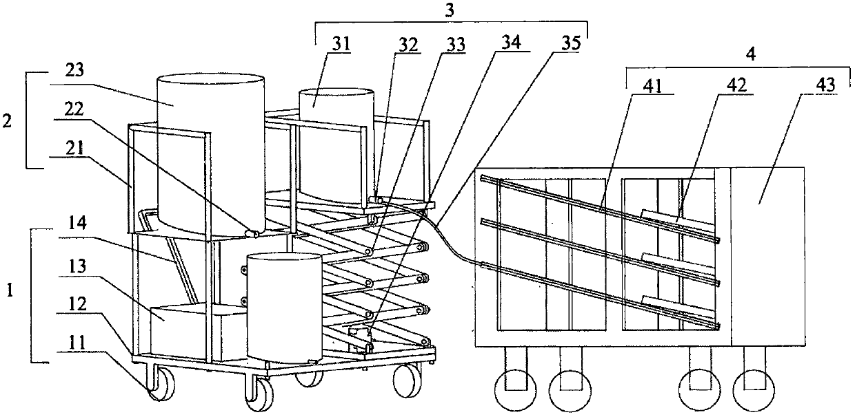 Pouring operation device for fire-proof glass