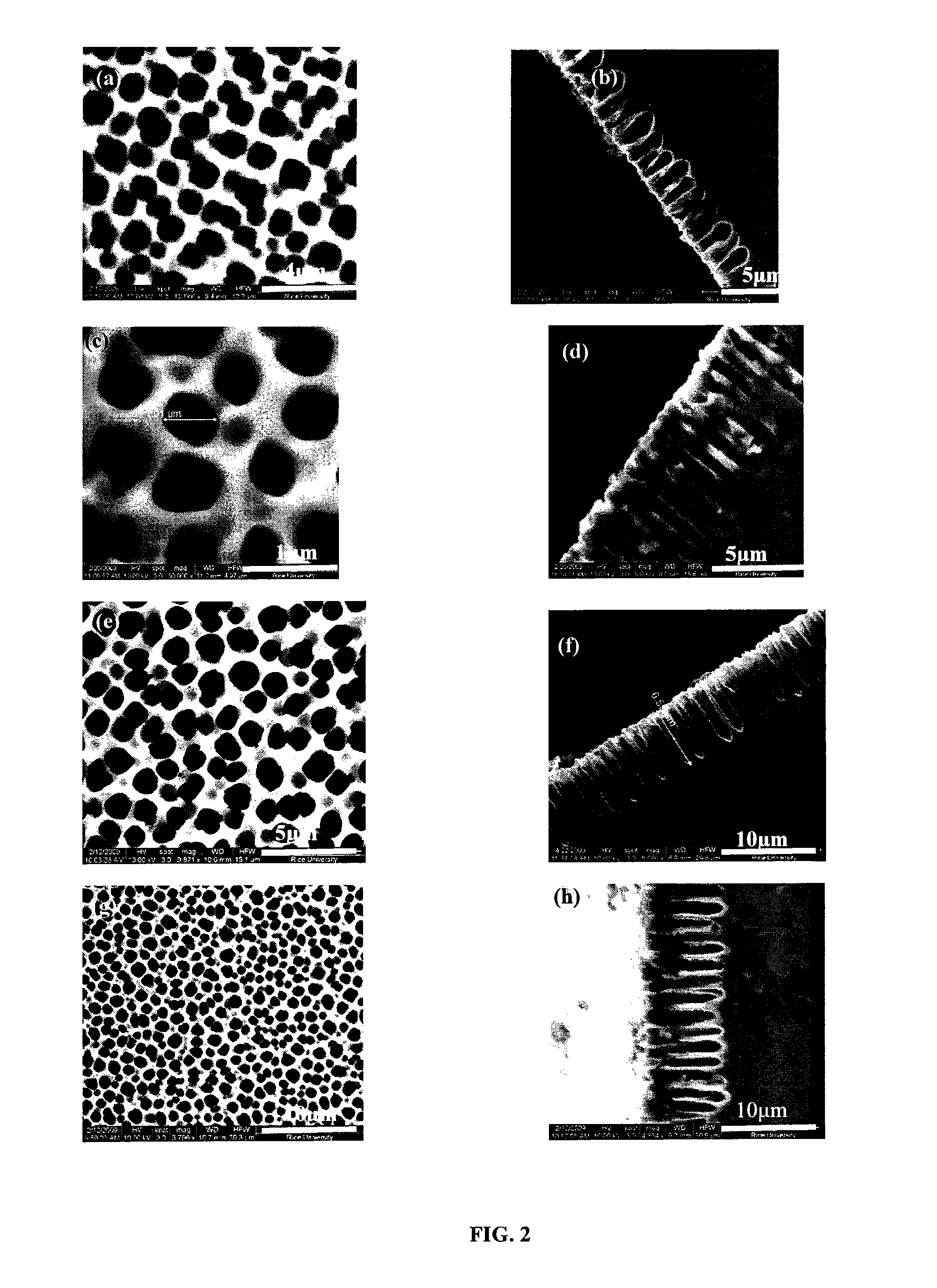 Structured silicon battery anodes