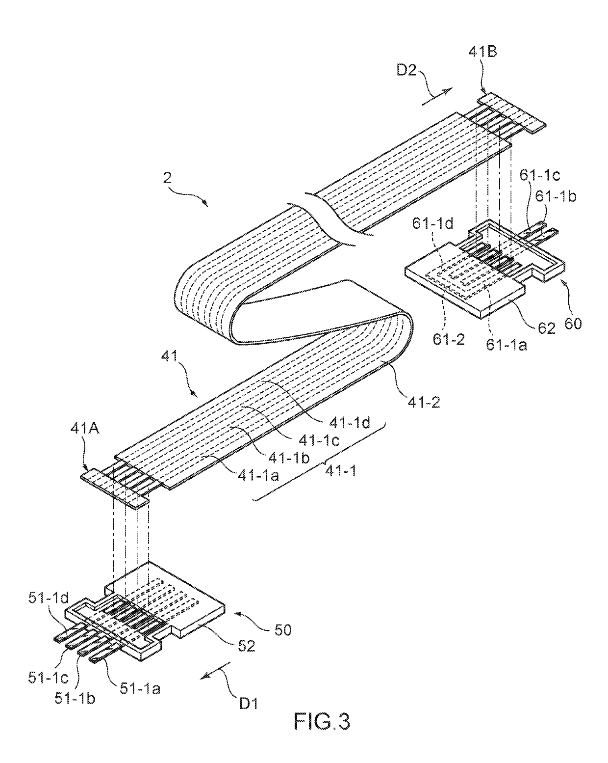 Connection structure body and rotary connector apparatus provided with connection structure body