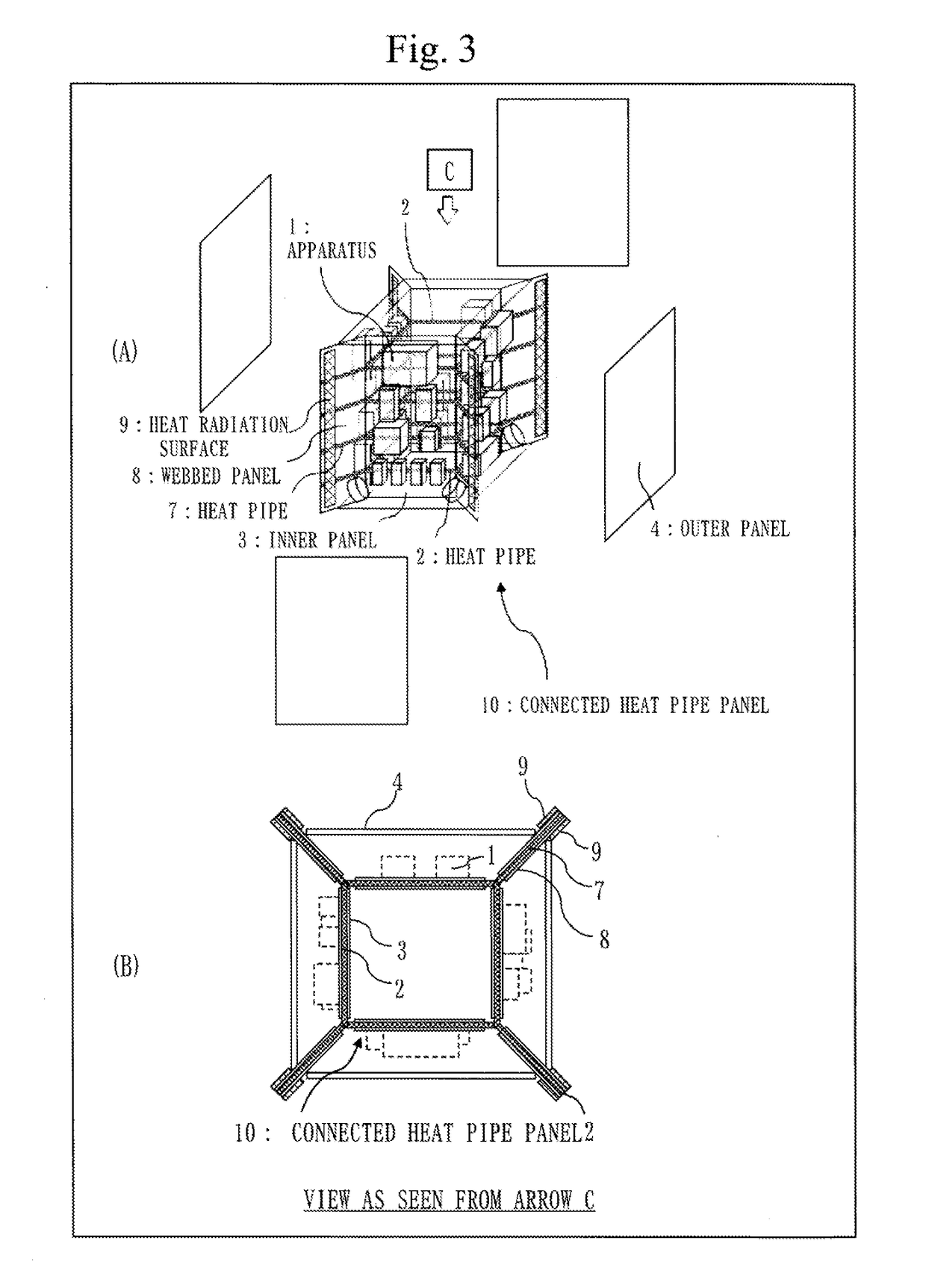 Heat radiator using heat pipe panel