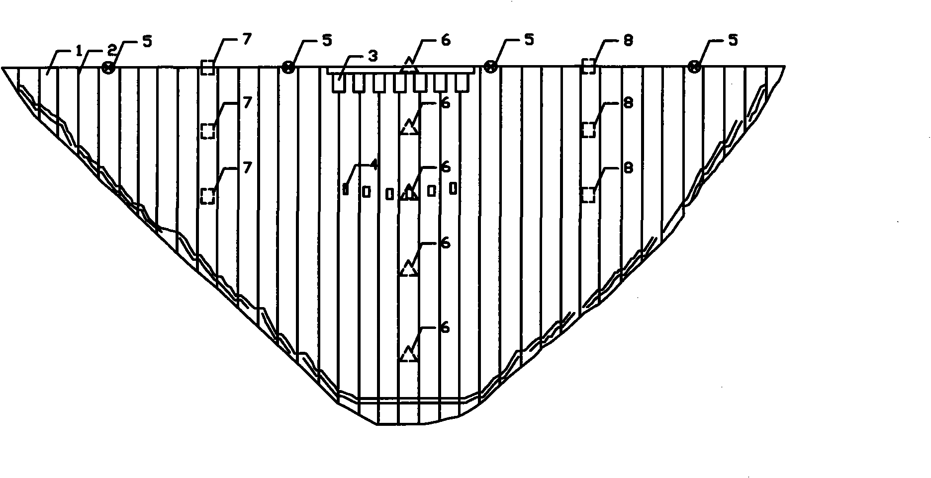 Monitoring system and method of arch dam