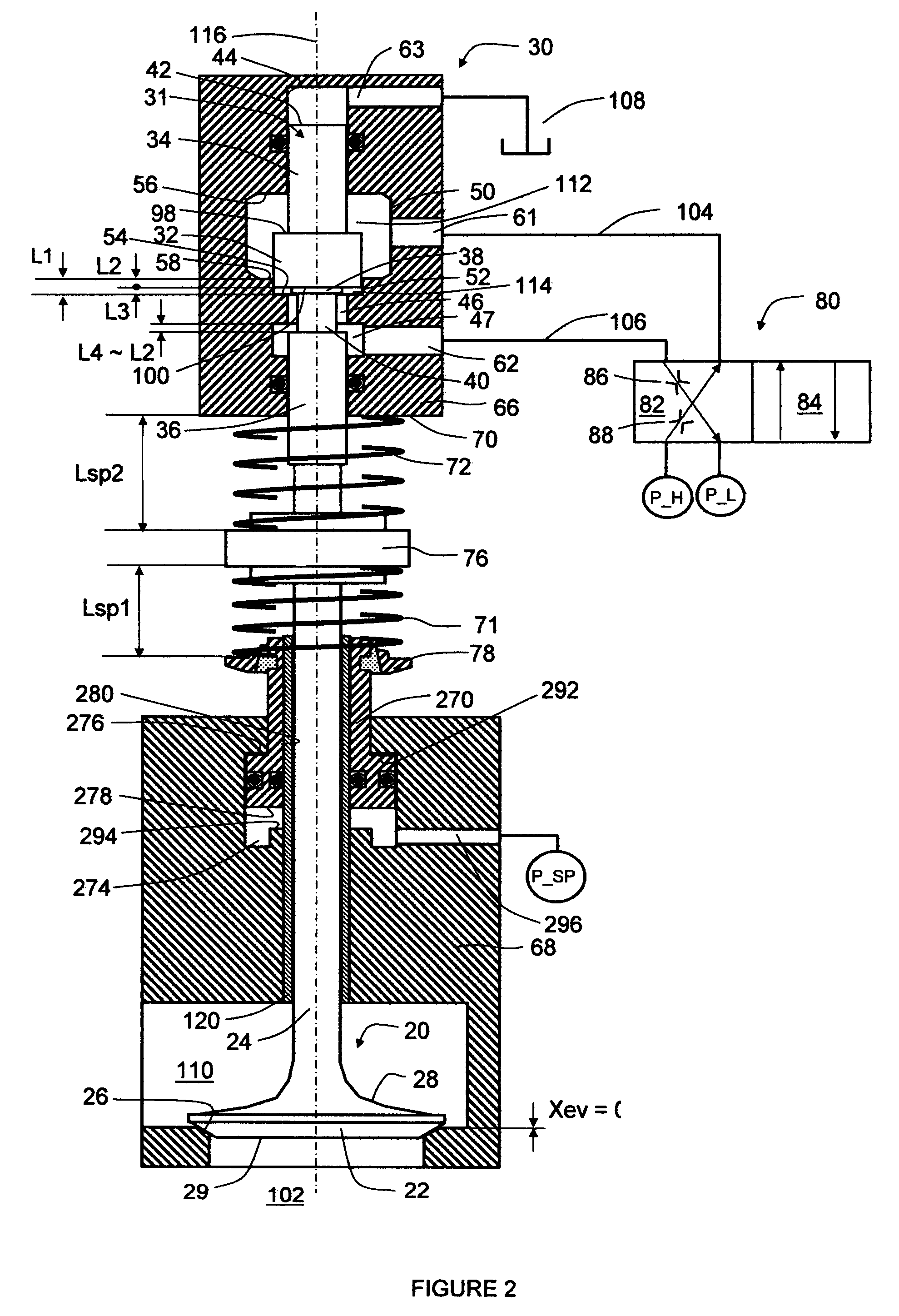 Variable valve actuator with latch at one end